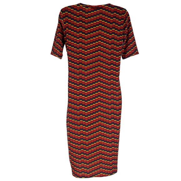 Lularoe Julia Short Sleeve Jersey Dress Knee Length Orange Size S - Picture 5 of 7